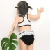 Đồ bơi cho bé gái mới Thiên nga dễ thương Bé trung và trẻ nhỏ Chia bikini Cô gái đi nghỉ mát Spa với mũ lưỡi trai - Bộ đồ bơi của Kid đồ bơi cho bé Bộ đồ bơi của Kid