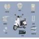 Yadi Guanneng M6 Electric Vehicle Battery Shell Plastic Parts Accessories Avant-garde Front Mud Plates Flat Fork Protector Front Face Yadi M7
