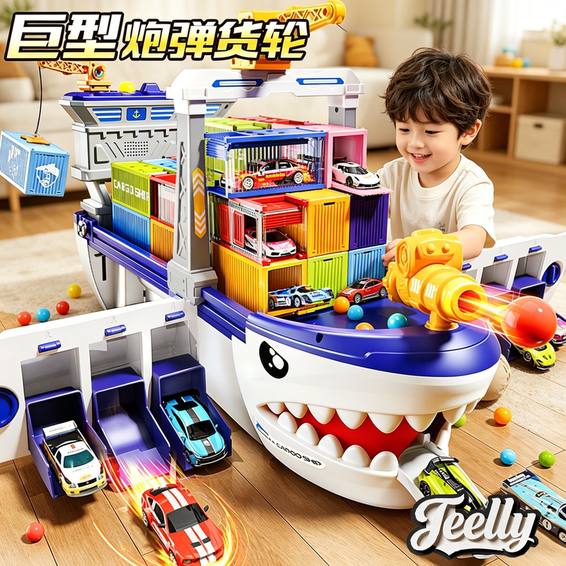 German Giant Ship Container Alloy Car Set Boys' Children's Toys Children's Day Gift