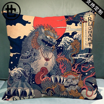 Chinese style Japanese style Ukiyo-e Koi dragon animal illustration pillow tattoo hall custom home sofa cushion