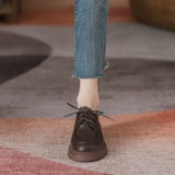 Весенняя коричневая универсальная обувь в английском стиле для кожаной обуви, в британском стиле