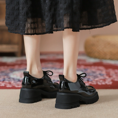 Лоферы, весенняя обувь в английском стиле на платформе для кожаной обуви, из натуральной кожи, в британском стиле