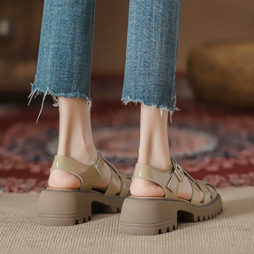 Плетеные сандалии, обувь на платформе, из натуральной кожи, коллекция 2023