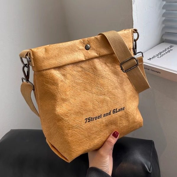 Women's Crossbody Bag 2025 New Arrival Niche Design Versatile Retro Tyvek Shoulder Bag Handheld Tote Bag Customizable - Thumbnail 2