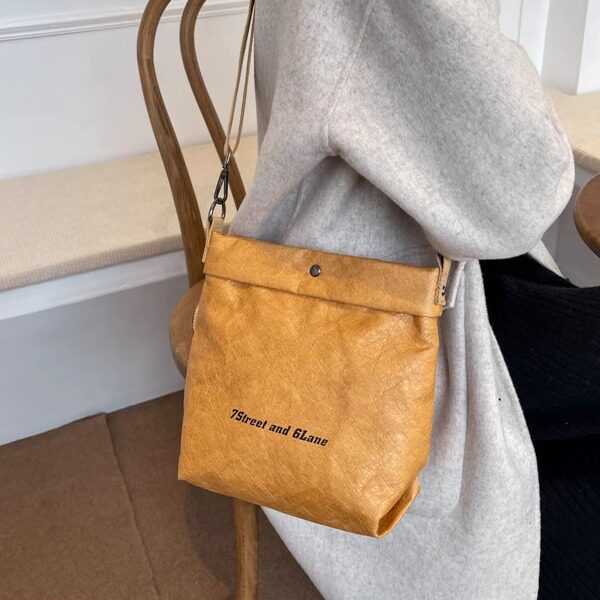 Women's Crossbody Bag 2025 New Arrival Niche Design Versatile Retro Tyvek Shoulder Bag Handheld Tote Bag Customizable - Thumbnail 6
