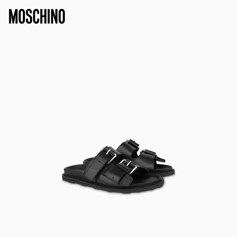 Moschino 26 Spring/Summer Men's Strap Decorated Sandals and Slippers