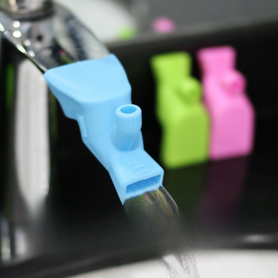 Silicone faucet extender connector, water channel, universal splash-proof wonder device, water diverter, extension device, hand sanitizer
