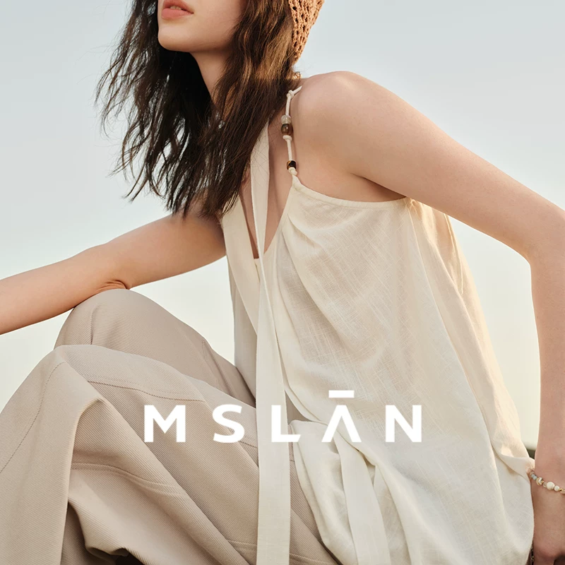 MSLAN Ремни, дыхательная топ с чашечками, хлопок и лен, свободный силуэт