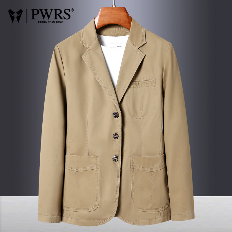 Casual Suit for Men, Spring and Autumn, Pure Cotton, High-End Suit, Loose Fit for Middle-Aged and Elderly, Large Size Casual Single-Breasted Jacket