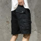 White cargo shorts men's trendy brand ins pure cotton summer trend men's mid-pants loose five-point casual pants for men