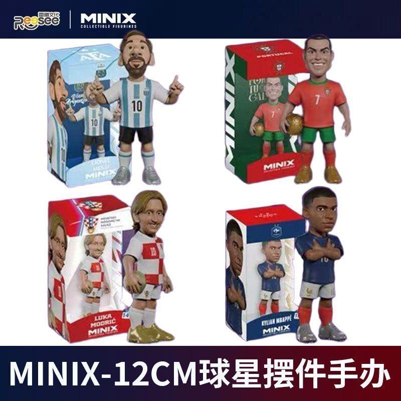 2026 World Cup Minix Football Stars Messi and Cristiano Ronaldo Peripheral Figurines 12cm Collectible Gift Set