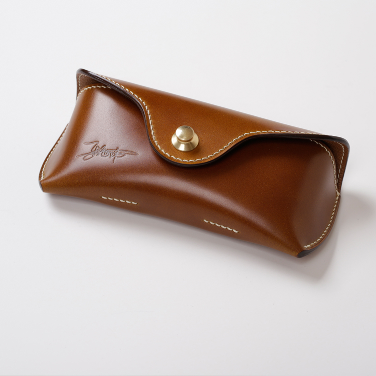 kamo-out-of-product dark brown ogawa hippie fur applid sheep hand-stitched glasses box thunder and artisanal private customisation