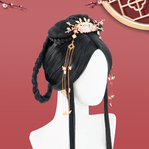 Chinese hanfu wig Tang dynasty princess empress fairy drama cosplay wig for women Ancient style whole top wig, Fairy Spirit girl's ancient costume whole head set