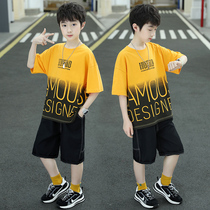 Childrens clothes boy suit Summer 2022 new CUHK Boy boy Summer clothes Han version Ocean Shuai Handsome Short Sleeve Tidal Clothes