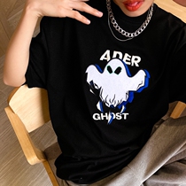 ADER Error Ghost Embroidered Men Couple Short Sleeves Summer Pure Cotton Loose Tide Card High Street T-Shirt Woman