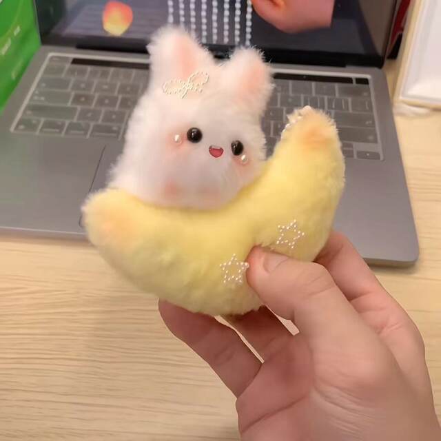 Mid-Autumn Festival DIY Squeaky Moon Rabbit Glowing Rabbit Hand-Sewn Plush Toy Material Kit Creative Pendant