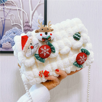 Christmas-Themed Cream Bean Bag Handmade Knitting Bag DIY Yarn Ball Material Kit LAOSHU Gift for Girlfriend