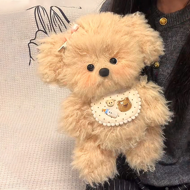 Handmade DIY Material Kit Creative Plush Fluffy Curly-Haired Dog Recording Doll Birthday Gift for Girls