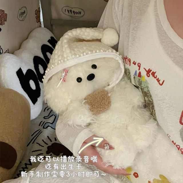 Handmade DIY Recordable Puppy Doll Material Kit, Hand-Sewn Plush Toy, Gift for Girlfriend's Birthday