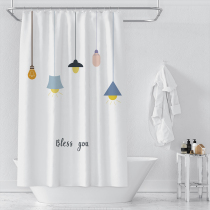 Nordic simple cartoon color lamp bathroom partition curtain high grade waterproof thick mildew proof bathroom curtain curtain