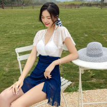 Spa swimsuit womens conservative display slim cover 2021 new fairies Van Ins one-piece seaside swimwear small crowdsourced