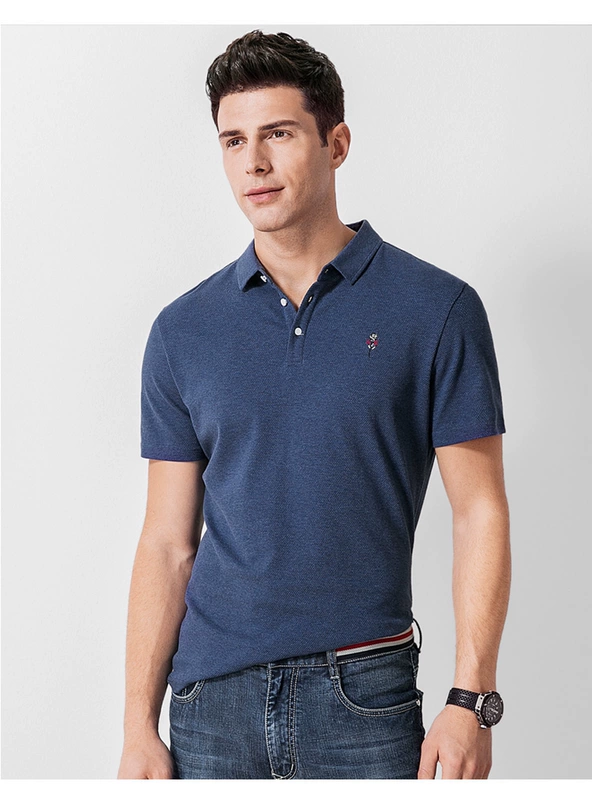 Hàng ngàn con hạc giấy polo áo thun nam giản dị ngắn tay thêu ve áo sơ mi nam 2018 phiên bản Hàn Quốc của một nửa tay áo mùa hè