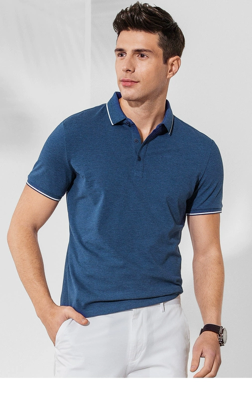 Hàng ngàn con hạc giấy polo nam triều Anh mùa hè ve áo ngắn tay áo thun Thanh niên nửa tay áo quần áo nam 2627 áo polo sói