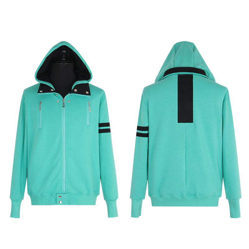 Manlong White-Haired Boy Green Sweatshirt Cosplay Clothing Sweatshirt Autumn and Winter Long-Sleeved Hooded Jacket