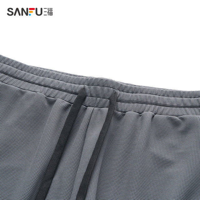 Sanfu 2024 Summer Men's Simple Waffle Shorts Sports Style Slim Elastic Waist Pants 484272