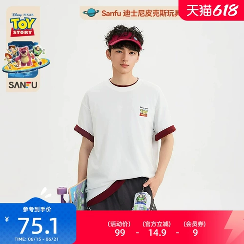 [Toy Story Joint] Sanfu 2026, летняя мужская футболка с тяжелым семейным портретом и короткими рукавами, 523798