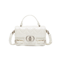 Sanfu shoulder bag autumn small fragrance three-dimensional peach heart crossbody handbag double buckle commuter womens bag 488506