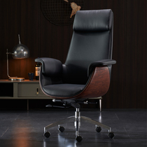 Genuine Leather Boss Chair Comfort Large Class Chair Office Chair Brief Modern Computer Chair Home Backrest Swivel Chair Lift Cow Leather