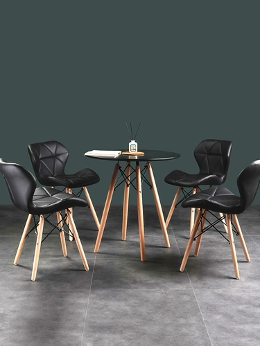 Творческий дизайнерский стул мягкий сумка для обеденного кресла для переговоров и стул Комбинированный кофейный стул Кожаный стул современный минималистский кожа