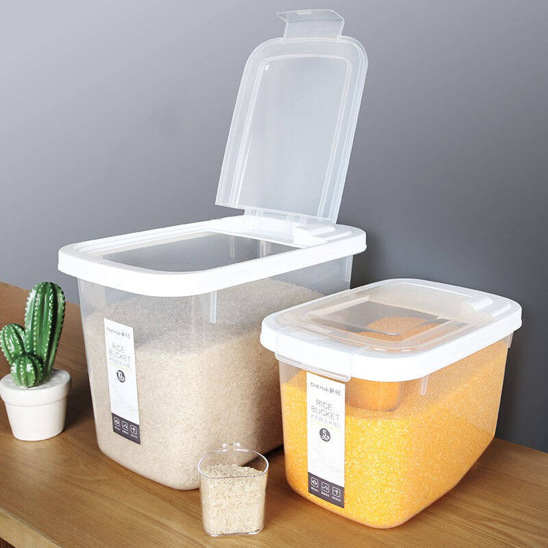 Camellia rice bucket kitchen thickened dust-proof sealed rice storage box rice storage box flour bucket miscellaneous grain bucket trumpet 1