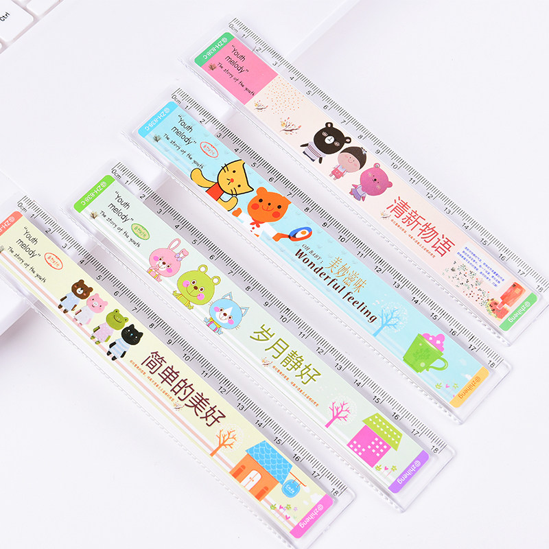 Student ruler 18cm drawing picture Children's cute little fresh ruler Creative Elementary School School Gift stationery Supplies