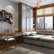 Long-made wooden tatami whole custom wardrobe desk integrated custom small room storage whole house customization