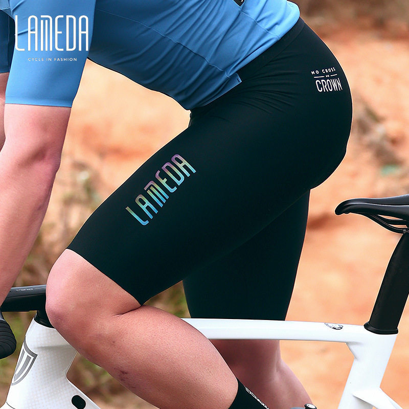 Lampada Cycling Shorts for Men, Quick-Drying, Shock-Absorbing, Five-Point Bib Shorts, High-Elasticity, Road Bike with Padded Seat, Summer
