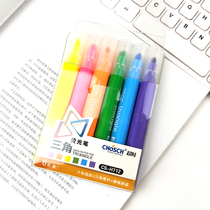 Timeout triangle Rod thick head highlighter color marker pen key marker pen 6-color set student stationery