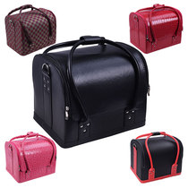 Makeup artist professional cosmetic box tattoo cosmetic bag leather bag large double Open cosmetic box tattoo tool box