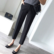 Counter suit pants womens 2021 spring new small foot ankle-length pants trousers high waist loose straight pipe pants womens pants