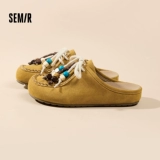 Semir Женская обувь Birkenstock, новинка 2026 года, летние тапочки для ленивости с полуноском, туфли-лодочки на увеличенной толстой подошве для верхней одежды