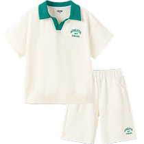 Semir childrens suit 2024 new style exquisite embroidery fashion loose college style casual wear boys and girls summer wear
