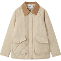 Same style in shopping malls] Semir cotton coat for women mid-length light and loose spliced ​​lapel 2024 new winter rhombus cotton coat