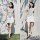 Semir, футболка с коротким рукавом, короткий элегантный летний приятный телу комплект, в обтяжку, простой и элегантный дизайн