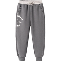 Semir childrens trousers 2024 new warm elastic waist printed casual pants winter boys and girls leggings