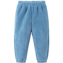 Semir childrens trousers 2024 new warm coral velvet loose home pants winter boys and girls pants