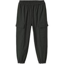 Semir childrens trousers 2024 new solid color versatile overalls autumn boys and girls elastic waist leggings