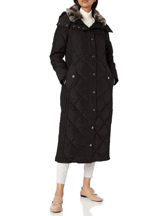 London Fog London fog lady Long version with hat waterproof down clothes L812730T93 US straight mail