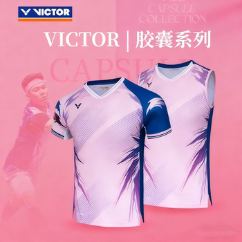 Victor Victory Badminton Short Sleeve Lee Zii Jia Competition Uniform Sleeveless T-Shirt T-50007Cps