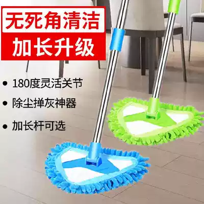 Water-absorbing dust mop rotating wipe wall tiles detachable bathroom triangle light glass small decoration